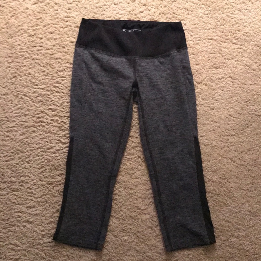 Black and grey new balance workout capris